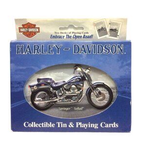 Harley-Davidson Collectible Tin Double Deck Playing Cards Softail Edition 2001